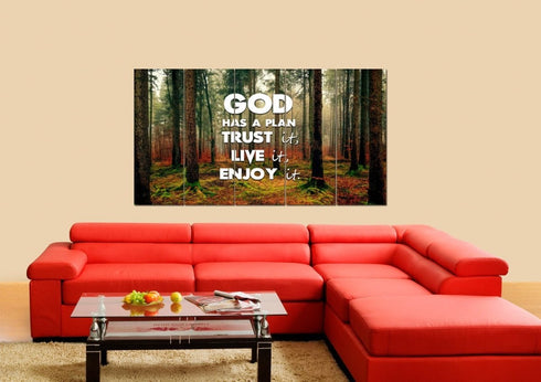 God has a plan- Trust it, Live it, Enjoy It Wall Art Canvas Print