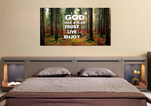 God has a plan- Trust it, Live it, Enjoy It Wall Art Canvas Print