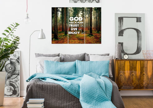 God has a plan- Trust it, Live it, Enjoy It Wall Art Canvas Print