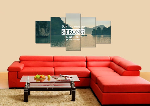 God has made you strong Wall Art Canvas Print