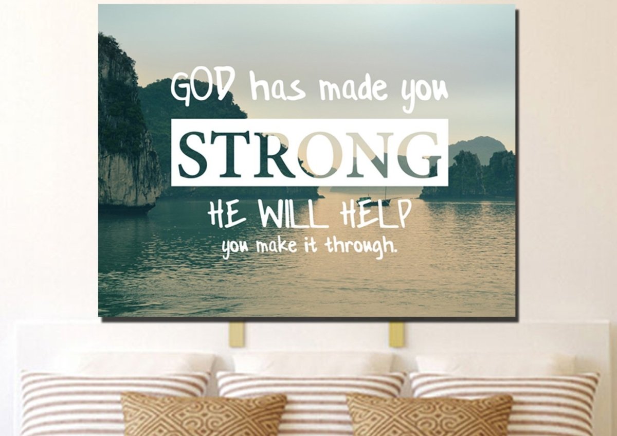 God has made you strong Wall Art Canvas Print Christian Walls