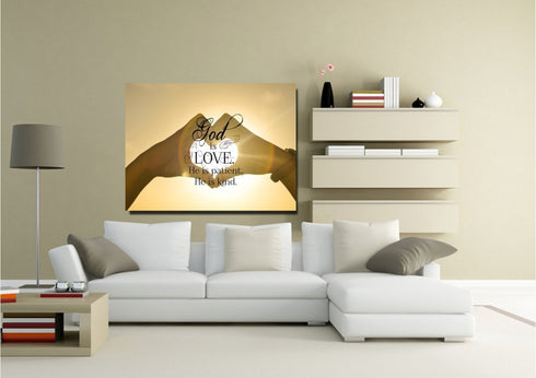God is Love He is Patient He is Kind Wall Art Canvas Print