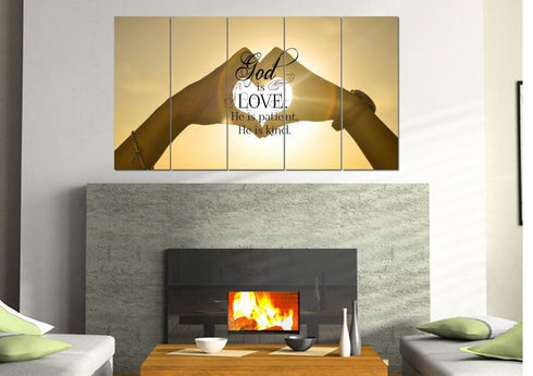God is Love He is Patient He is Kind Wall Art Canvas Print