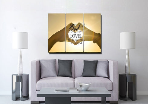 God is Love He is Patient He is Kind Wall Art Canvas Print