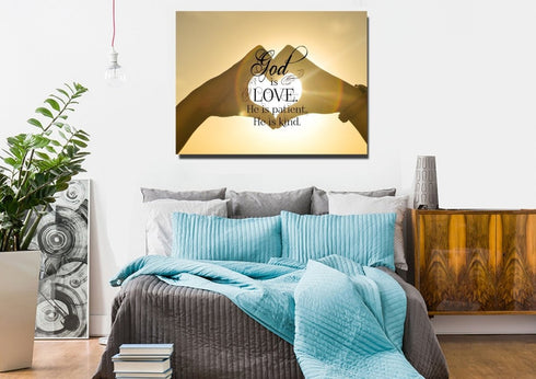 God is Love He is Patient He is Kind Wall Art Canvas Print