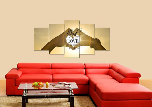 God is Love He is Patient He is Kind Wall Art Canvas Print