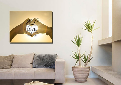 God is Love He is Patient He is Kind Wall Art Canvas Print