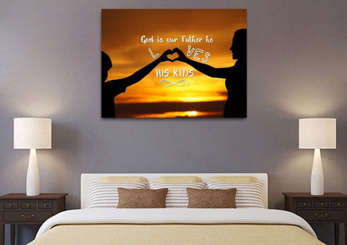 God is our Father He Loves His Kids Wall Art Canvas Print