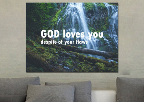 God loves you despite of your flaws Wall Art Canvas Print
