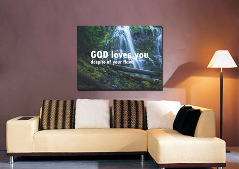 God loves you despite of your flaws Wall Art Canvas Print