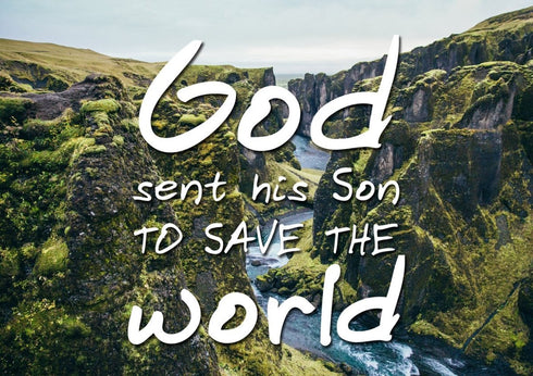 God sent his Son to save the world Wall Art Canvas Print