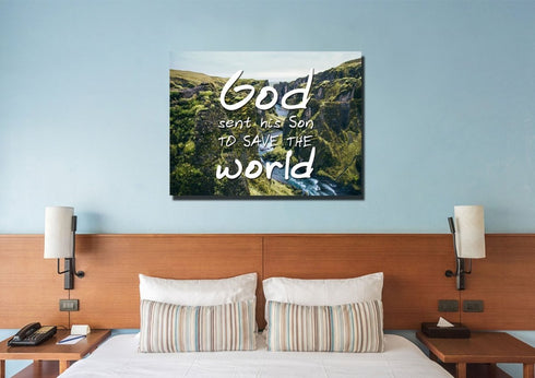 God sent his Son to save the world Wall Art Canvas Print
