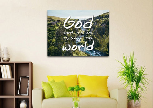 God sent his Son to save the world Wall Art Canvas Print
