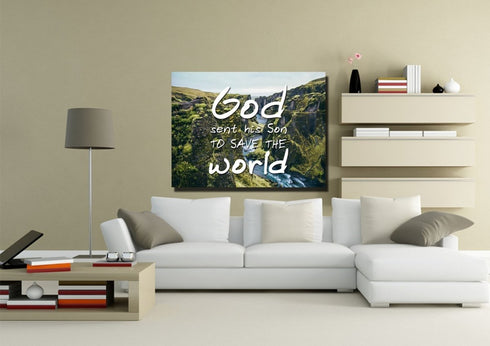 God sent his Son to save the world Wall Art Canvas Print