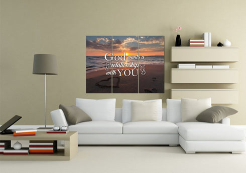 God wants a Relationship with you Canvas Wall Art Print