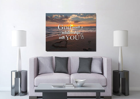 God wants a Relationship with you Canvas Wall Art Print