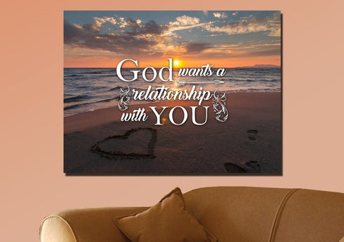 God wants a Relationship with you Canvas Wall Art Print