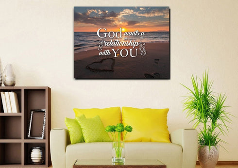 God wants a Relationship with you Canvas Wall Art Print