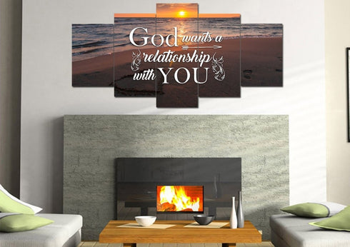 God wants a Relationship with you Canvas Wall Art Print
