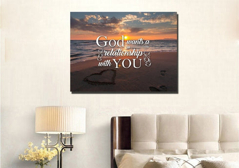 God wants a Relationship with you Canvas Wall Art Print