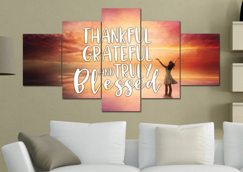 Hands out #3 Thankful, Grateful & Blessed Wall Art
