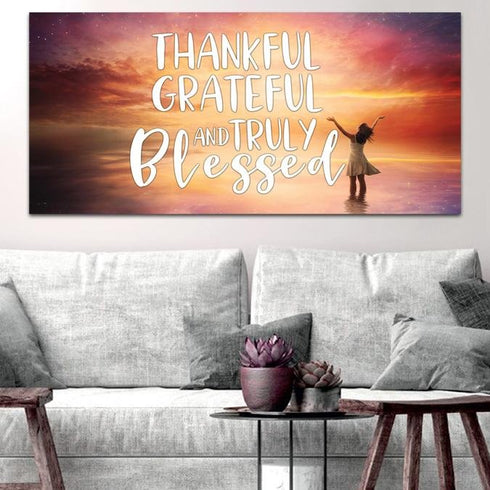 Hands out #3 Thankful, Grateful & Blessed Wall Art