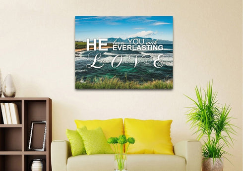 He Loves you with Everlasting Love Wall Art Canvas Print