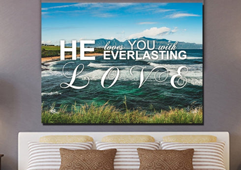 He Loves you with Everlasting Love Wall Art Canvas Print