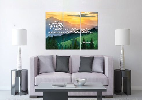Hebrew 11:1 NIV Faith is Confidence Wall Art Canvas Print