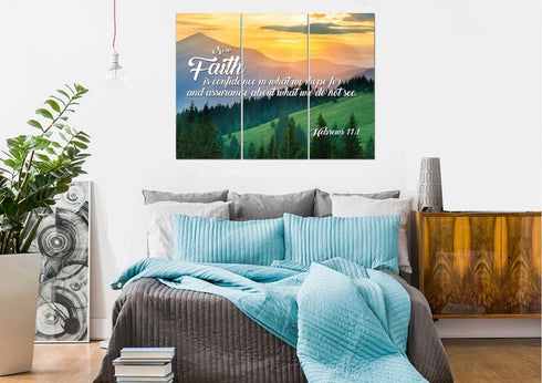 Hebrew 11:1 NIV Faith is Confidence Wall Art Canvas Print