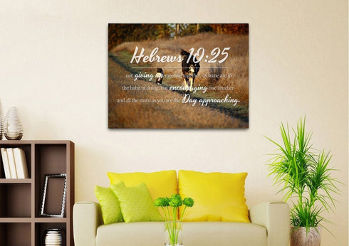 Hebrews 10:25 Encouraging One Another Wall Art Canvas Print