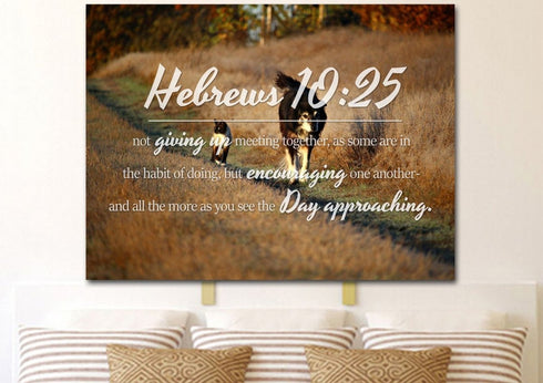 Hebrews 10:25 Encouraging One Another Wall Art Canvas Print