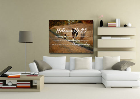 Hebrews 10:25 Encouraging One Another Wall Art Canvas Print