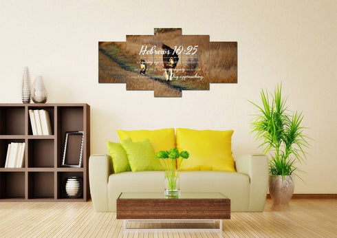 Hebrews 10:25 Encouraging One Another Wall Art Canvas Print