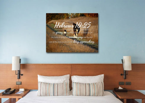 Hebrews 10:25 Encouraging One Another Wall Art Canvas Print