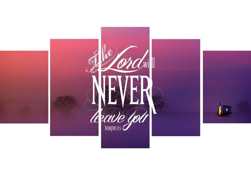 Hebrews 13:5 The Lord will Never Leave you Canvas Wall Art Print