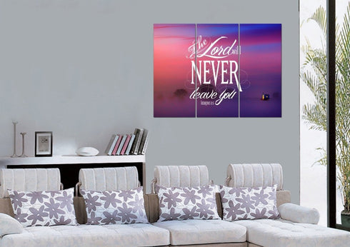 Hebrews 13:5 The Lord will Never Leave you Canvas Wall Art Print