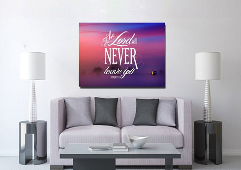 Hebrews 13:5 The Lord will Never Leave you Canvas Wall Art Print