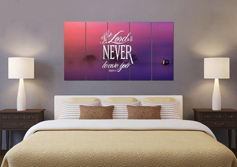 Hebrews 13:5 The Lord will Never Leave you Canvas Wall Art Print