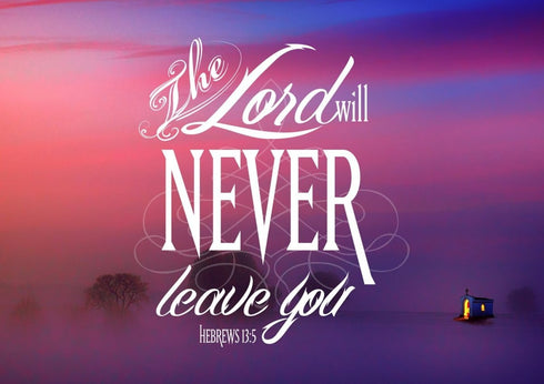 Hebrews 13:5 The Lord will Never Leave you Canvas Wall Art Print