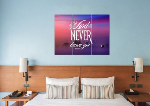 Hebrews 13:5 The Lord will Never Leave you Canvas Wall Art Print