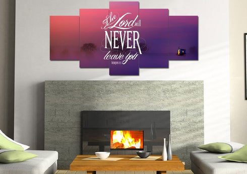 Hebrews 13:5 The Lord will Never Leave you Canvas Wall Art Print
