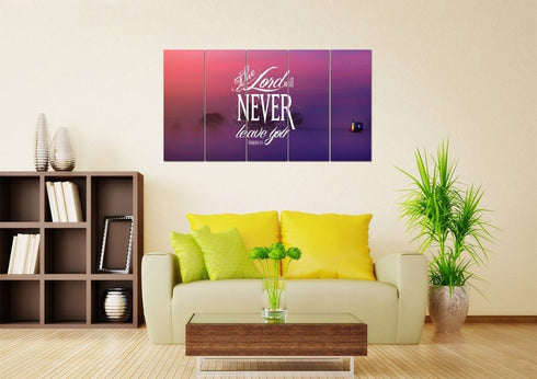 Hebrews 13:5 The Lord will Never Leave you Canvas Wall Art Print