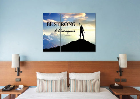 Hiker on Top #1 Joshua 1:9 Be Strong and Courageous Wall Art