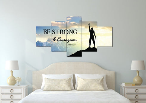 Hiker on Top #1 Joshua 1:9 Be Strong and Courageous Wall Art