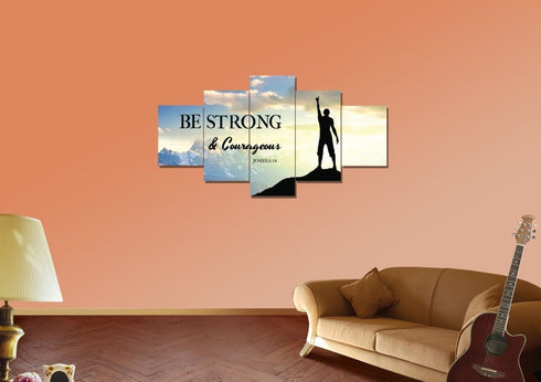 Hiker on Top #1 Joshua 1:9 Be Strong and Courageous Wall Art