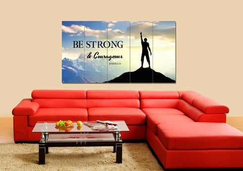 Hiker on Top #1 Joshua 1:9 Be Strong and Courageous Wall Art