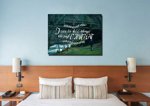 I can do all things Through Christ Wall Art Canvas Print