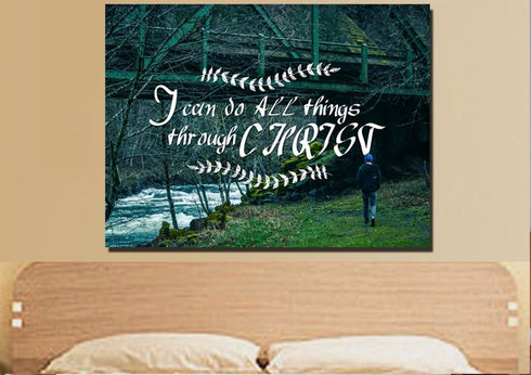 I can do all things Through Christ Wall Art Canvas Print