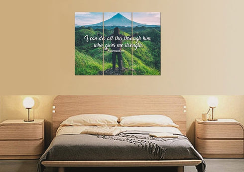 I can do all this Through him who Gives me Strength Canvas Wall Art